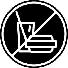 Prohibition Of Food Signal Silhouette Svg Vector, Free Vectors File